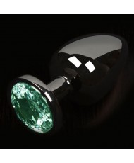 Dolce Piccante Graphite Style Small Anal Plug With Green Gem