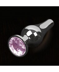 Dolce Piccante Silver Style Anal Plug Small With Pink Gem