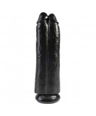 King Cock 11 Inch Black Two Cocks One Hole Hollow StrapOn