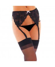 Black Suspenderbelt with Stockings and Bow